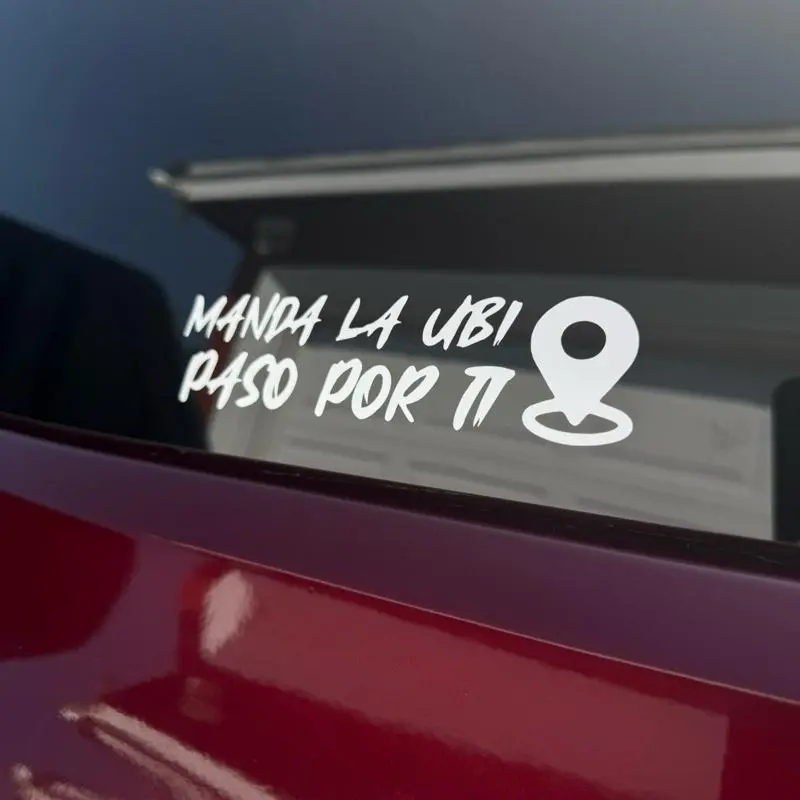 Manda La Ubi Paso Por Ti Vinyl Decal Sticker with Wings Design for Personal Use