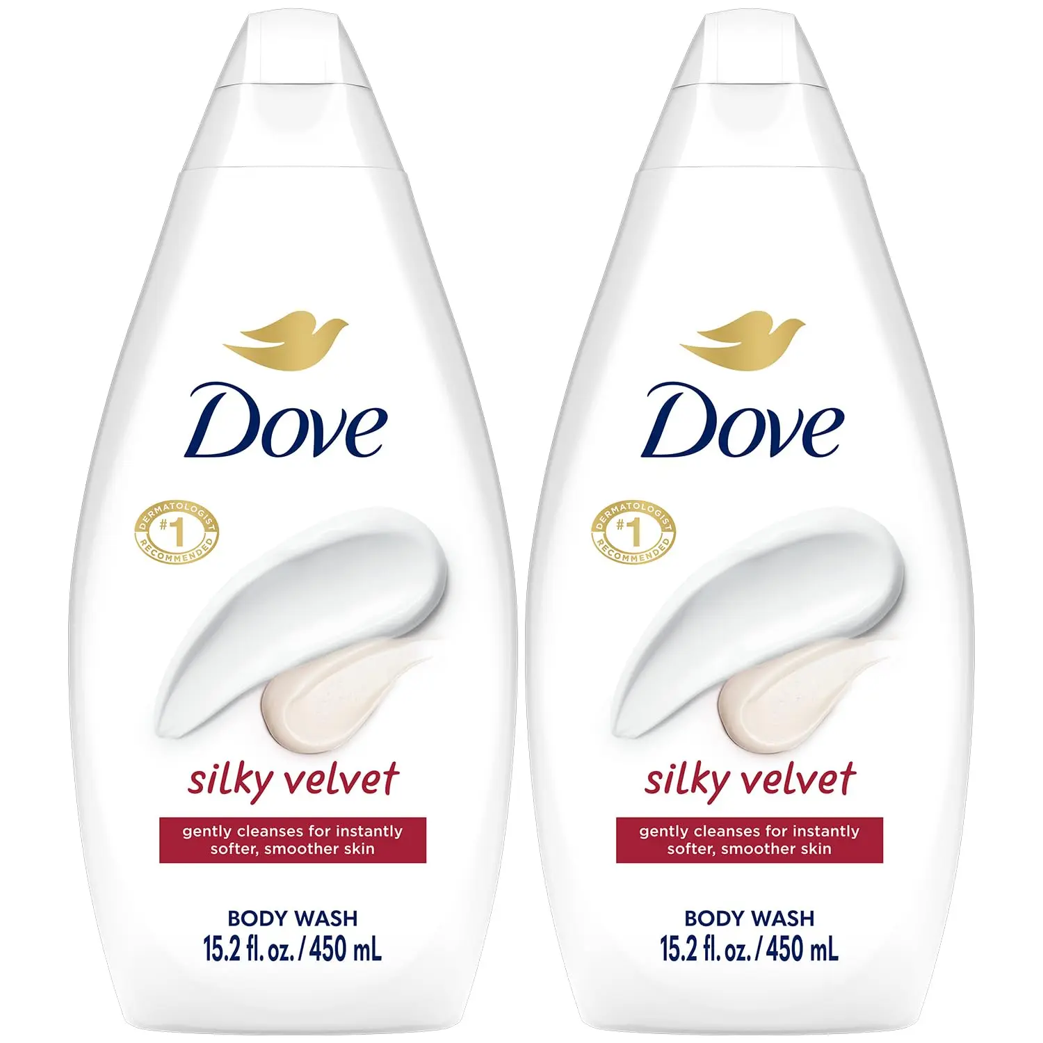 Body Wash - Silky Velvet by Dove for Unisex - 15.2 oz Body Wash 2 pack