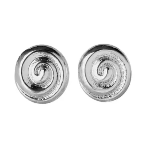Silver Spiral Clip On Stud Earrings