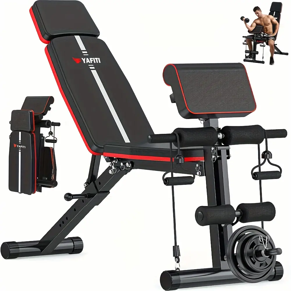 14-in-1 Adjustable Weight Bench | Foldable Multi-Functional Strength Training Equipment for Full Body Exercise | 770lbs Weight Capacity, Space-Saving Design for Home Gym