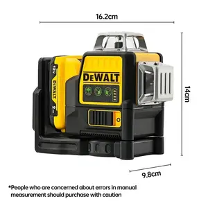 DEWALT DW089LG 12 Lines 3 Sides 360 Degree Vertical 12V Lithium Battery Laser Level with Horizontal Green Meter Outdoor Leveling Drill Tool Set