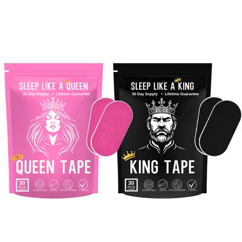 King & Queen Mouth Tape Combo  – one month supply for sleep each - 30 pieces Each,  mouth tape, king queen tape, Sleep Like a King, Sleep Like a Queen