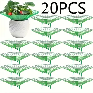 20 Green Strawberry Planting Rack, Watermelon Support Rack with 3 Fixed Support Legs. Garden Plant Care | PVC, Garden Support Rack Open Grid Design for Better Drainage, Berry Crop Rack, Suitable for Terrace/Indoor/Outdoor Garden - Easy to Assemble