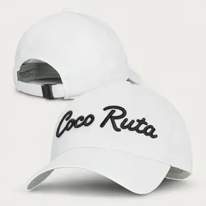 Coco Ruta Tour Performance Elite Pro Series Golf Cap White/Black Adjustable Fit Superior Sun Protection for Peak On-Course Performance & All-Day Comfort All Seasons Hand Wash Only