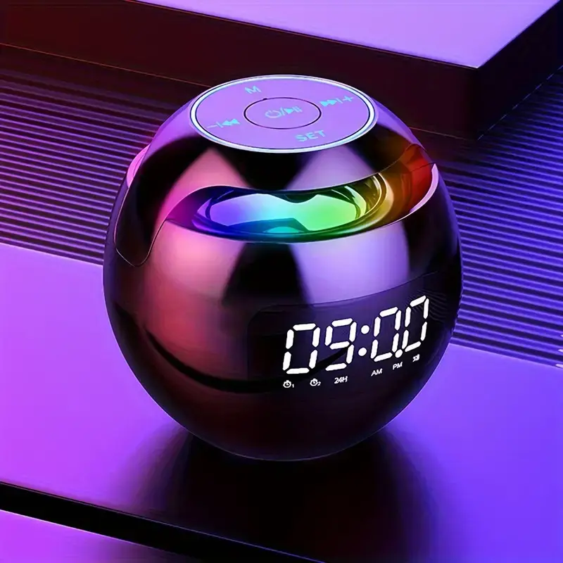 Compact and colorful audio clock alarm clock bluetooth speaker mini portable card subwoofer