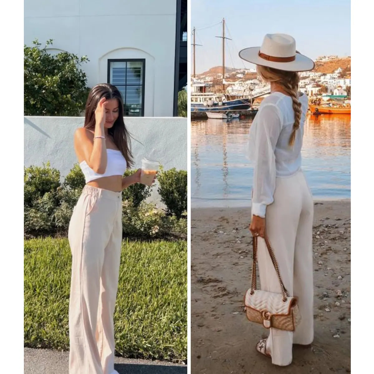 christmas holiday dresses Crisp White Slacks S/M  OMNIA
