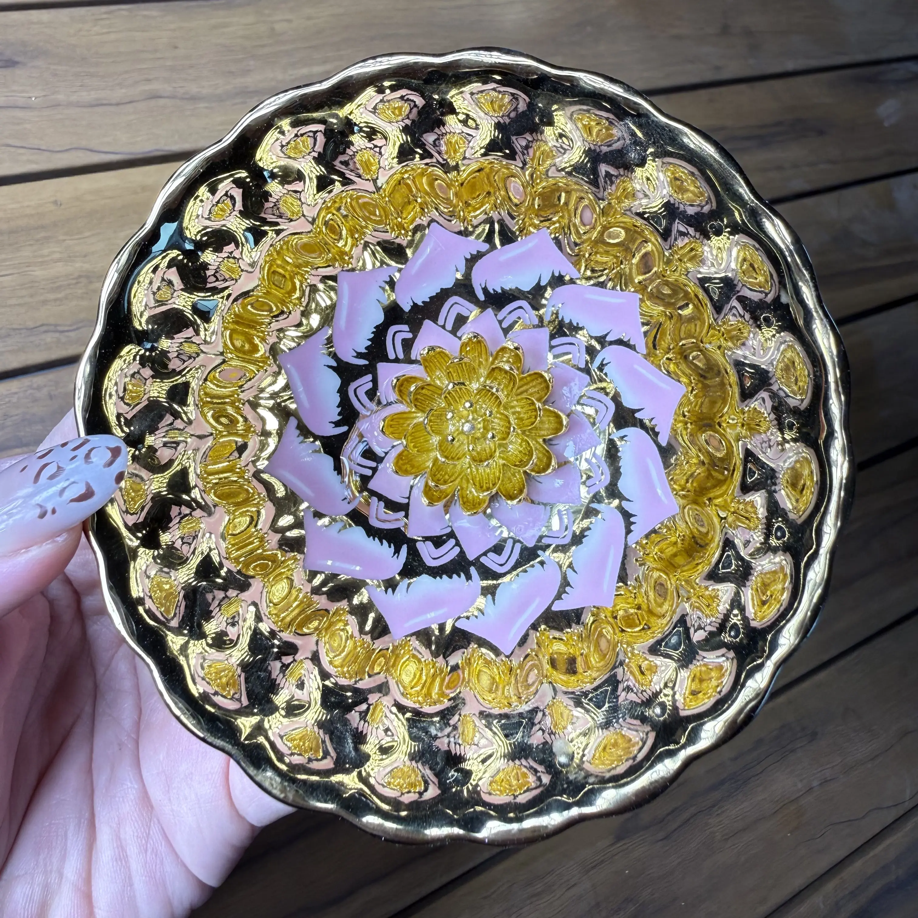 Jian Zhan Teacup Golden Lotus Implies Good Luck Elegant Gold Finish with Intricate Lotus Design for Tea Lovers