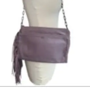 ANYA HINDMARCH Newman Shoulder Bag Crossbody Palma Gray Leather Chain Strap