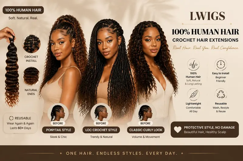 ⟦Black Friday Deal⟧ LWIGS Water Wave & Burmese Curly Feather Crochet Hair Extensions 100% Human Hair Blend for Knotless Braids - 3 to 4 Bundles for Full Head #summervibes #deals for your days ⟦Black Friday Deal⟧ LWIGS Water Wave & Burmese Curly Feather Crochet Hair Extensions 100% Human Hair Blend for Knotless Braids - 3 to 4 Bundles for Full Head #summervibes #deals for your days
