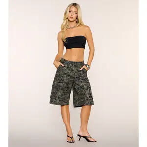Camo Crush Rhinestone Denim Jorts