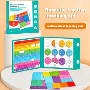 Magnetic Fraction Math Learning Book for Elementary School, Homeschool & Classroom Supplies, Colorful Educational Puzzle Toy, Magnetic Book