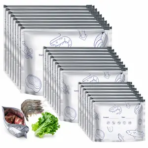 30/10pcs Reusable Aluminum Foil Food Storage Bags with Zipper - Thick, Leak-Proof, Self-Sealing Design, Multi-Size Sealing for Freshness, Suitable for Fresh Fruits and Vegetables, Meal and Kitchen Storage Essentials, Pantry Organizer and Storage