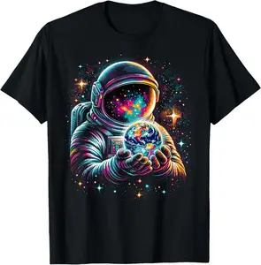 100%cotton Astronaut Planets Astronaut Science Space T-Shirt