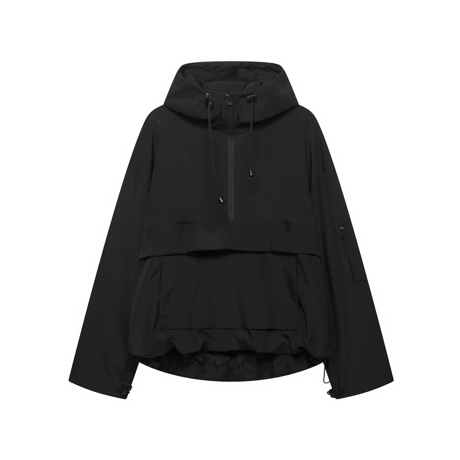 YF Women's Half Zip Anorak Jacket Oversized Lightweight Utility Windbreaker Casual Fall Outerwear