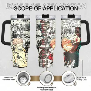 [Jujutsu Kaisen] Yuji Itadori “Vessel of Sukuna” 20oz & 40oz Tumbler With Handle – Anime Gaming Style Stainless Steel Cup, Insulated Iced Coffee Travel Mug, Gift For Otaku & Anime Fans