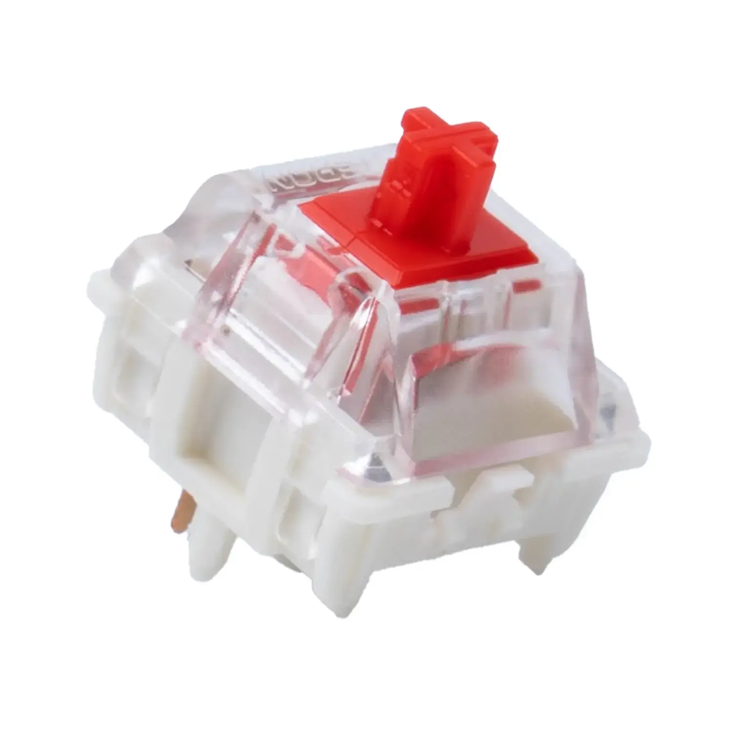 GATERON Jupiter Red Linear Mechanical Keyboard Switches (110PCS Bulk), 45gf Force, 5-Pin RGB Support, Factory Pre-Lubed, 80M Keystrokes, Transparent Polycarbonate Cap, Smooth Linear Typing Performance, MX Layout/Keyboard Compatible, for DIY Users