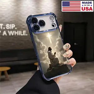 Jesus Praying Cross Christian Jesus Light Religious Comfort Aesthetic Design Pattern Casing For iPhone 17 16 15 14 13 12 Samsung 22 23 24 25 Plus Pro Max Ultra Soft Silicon TPU Shockproof Protector Vintage Unique Fashion Mobile Phone Case