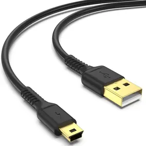 3ft Mini USB Cable, Standard USB 2.0 to Mini B Male Charger Cord Durable USB Mini to USB Charging Cable Compatible With PS3 Controller,MP3 Player,Camera,Dash Cam,Garmin GPS,Hero 3+(Black)