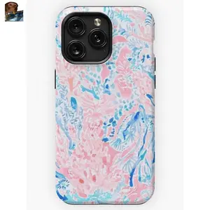 MagSafe iPhone Case Blue and Pink Warm Water Swirl iPhone Case 4PC Silicone Suction Phone Case Mount – Girly Phone Case for iPhone 17, 16, 15, 14, 13, 12, 11, X, Samsung and other models.Makes a great holiday gift for friends or family.Cute Gift Idea