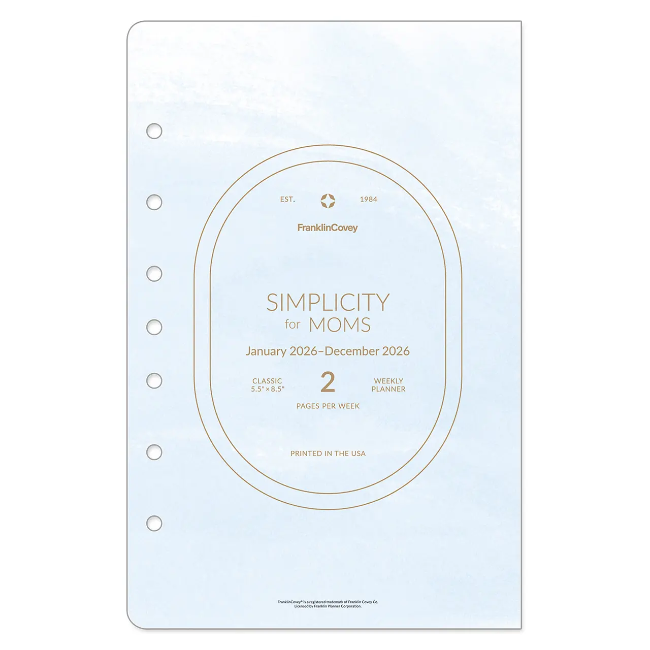 Franklin Planner Simplicity for Moms Weekly Ring-bound Planner Classic Jan 2026 - Dec 2026