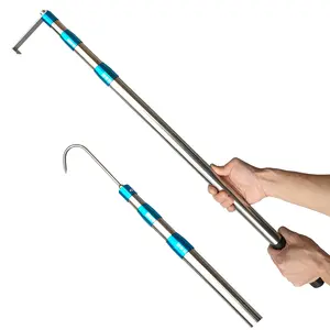 Cargo Grabber Reach Retriever Tool  6.3 Ft Heavy Duty Truck Bed Accessories Telescoping Pull Pole With Two Hooks