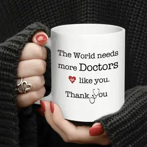 Require More Coffee Mugs for Doctors One Piece Ceramic Cup with "The World Needs More Coffee" for Medical Professionals Perfect Gift for Nurses Men and Women Birthday Christmas Graduation