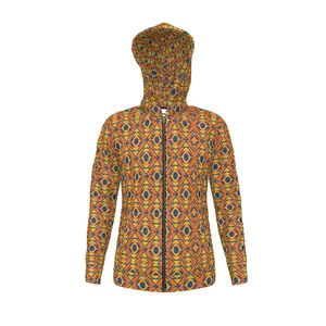 Orange Patterned Hoodie
