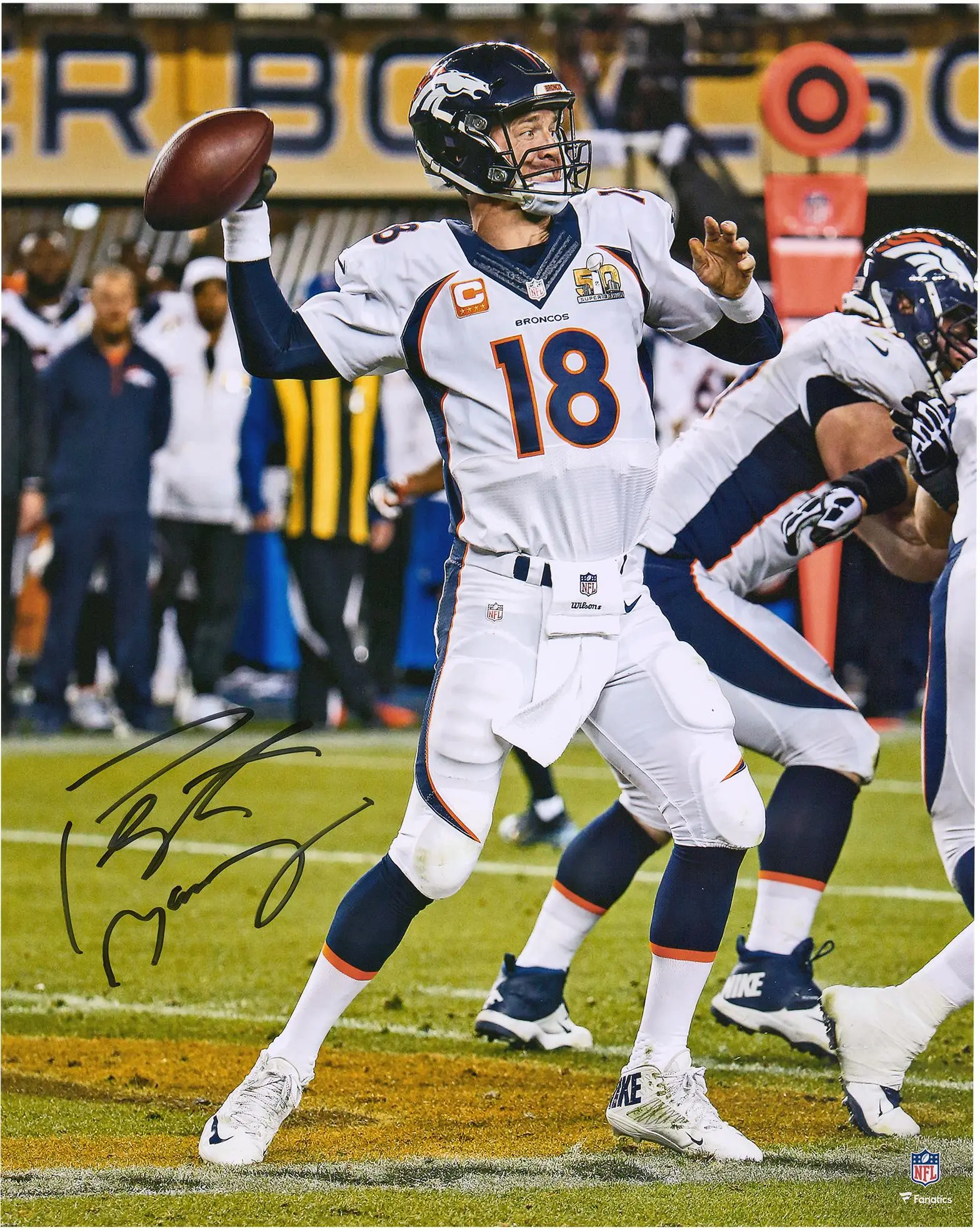 Peyton Manning Denver Broncos Autographed 16" x 20" Super Bowl 50 Champions Action Photograph - Fanatics Authentic Certified
