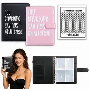 100 Envelopes Target Saving Challenge, Cash Pocket Binder, Set Financial Objectives with Budget Planner & Savings Envelopes, Fulfill Your $5050 Savings Aim
