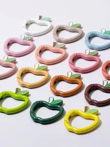 Mixed Pack of 10 Colorful Spring Clips, Round Open Ring Apple Keychain DIY Accessories, Alloy Connector Rings for Crafts and Projects