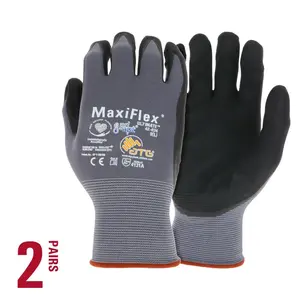 Men's Large Gray Nitrile-Coated Work & Outdoor Gloves with AD-APT Hand Cooling Technology, 2-Pack with 2-Pack Value