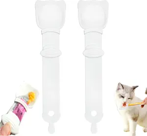 2PCS Cat Treat Spoon Squeeze Multi-Function Dispenser Spoons for Wet Food Liquid Snack Lickable Treats for Pets Puppies Ideal for Feeding