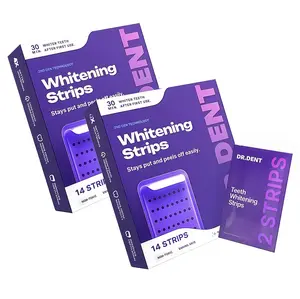 2 Piece DRDENT Purple Teeth Whitening Strips DZ-7/21 Whitening Sessions - Safe for Enamel - Non Sensitive Teeth Whitening- Peroxide-Free Radiant