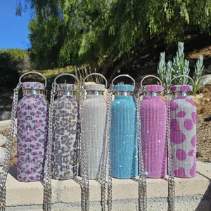 Rhinestone Water Bottle 750ml - Multicolor - Drinkware