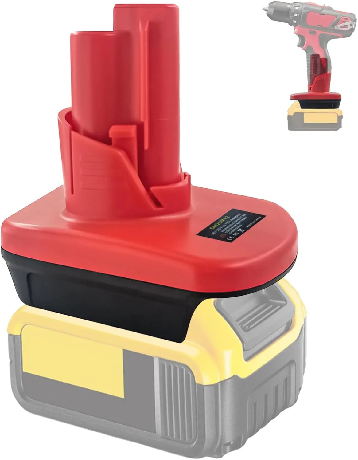 for Milwaukee M18 to M12 Battery Adapter, Also for Dewalt 20V to M12 Adapter, Use for Milwaukee M12 12V Cordless Power Tools - (Adaptor Only)