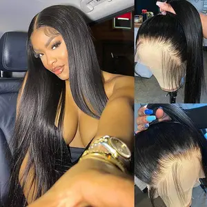 Gabrielle Hair 360 Full Lace Wigs Human Hair Straight Wave Transparent 13X4 Lace Frontal Wigs Human Hair Brazilian Wig 180% Density For Black Women 34 36 Inch Dealsforyoudays FallFreshness TikTokShopBlackFriday