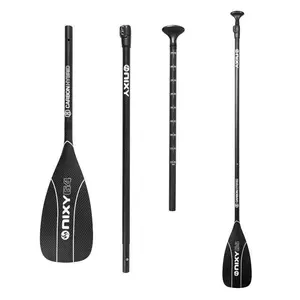 NIXY G4 3-Piece Hybrid Carbon Fiber Paddle - 90sq in. Adjustable Stand Up Paddle Board Paddle, Lightweight & Portable, 30% Carbon Fiber, 70% Fiberglass, 67-84 inches, 1.57 lb.