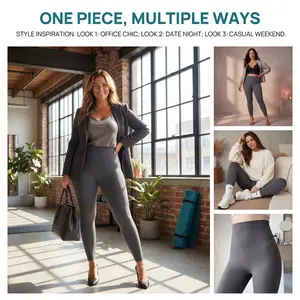 TCVC Women's High Waisted Sharkskin Leggings,High Waisted Shaping Leggings Tummy Control Non-See-Through Compression Yoga Pants for Gym Running Casual Opaque Workout Leggings with Butt Lift Buttery Soft 4-Way Stretch Quick-Dry