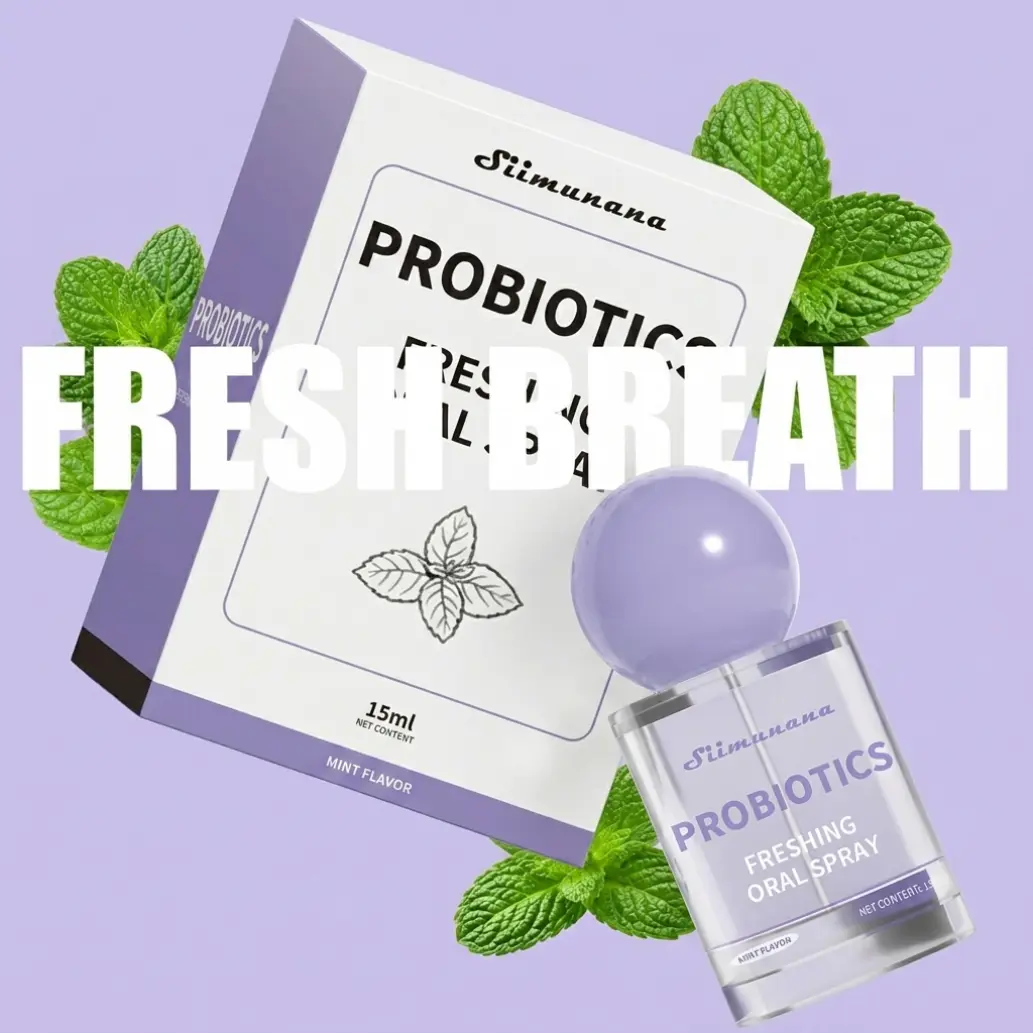 Probiotic Teeth Whitening Oral Spray for Adults, 15ml Peppermint Breath Freshener, Sugar-Free Hypoallergenic Formula, Removes Plaque, Cleanses, Brightens, Supports Gum Health, Gentle for Sensitive Mouths, Prevents Bad Breath, Non-Medical, Brightening, Cle