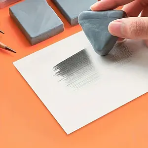 2PcsLarge professional sketch eraser, high viscosity flexible rubber, precise artistic painting and correction, suitable for artists and students， for Painting and Blending, Gray, Ideal for Charcoal and Pencil Creations, Precision Eraser