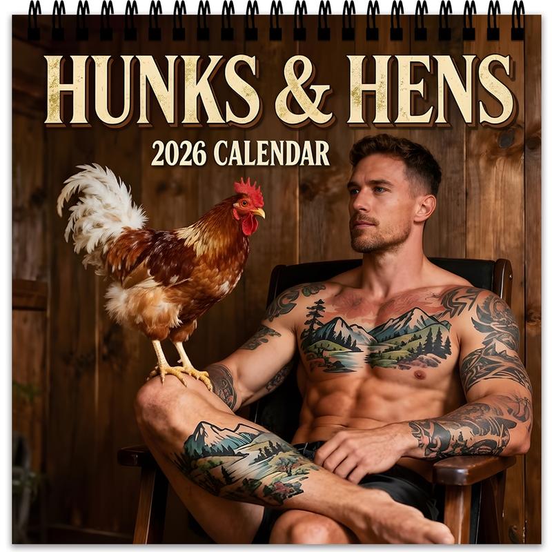 2026 Farm Theme Wall Calendar, 12 Months Colorful Illustrations, 7.9in X 7.9in Perfect Size, Cute Fun Art Decor Gift, Ideal for Home Office Enthusiasts, Wall Planner