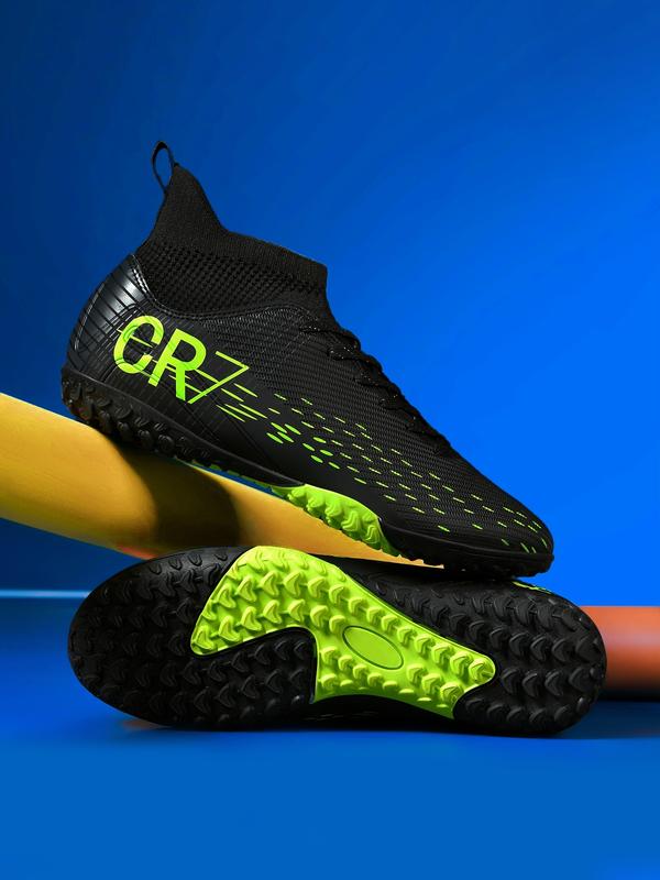 New men's game training boots Non-slip AG cleats Football boots Adult breathable high-top soccer shoes Couple outdoor professional football shoes Lawn light classic black sports soccer cleats Football Field Boots