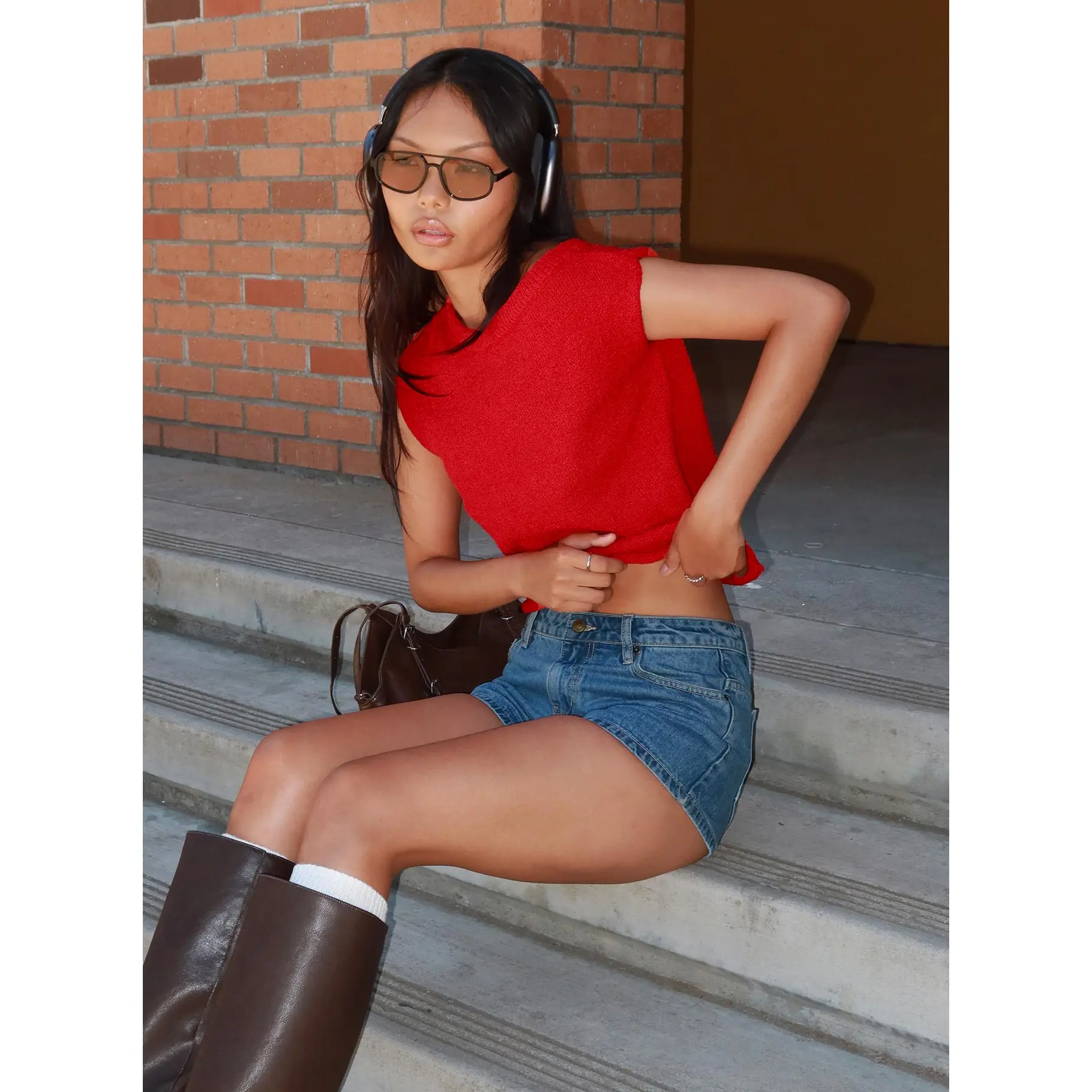 Ashfield Off Shoulder Top Red