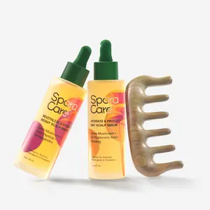 SporaCare Scalp + Hair Growth System - Lightweight Day & Night Serum with Scalp Massager for Fuller Thicker Hair - China Origin Haircare Routine