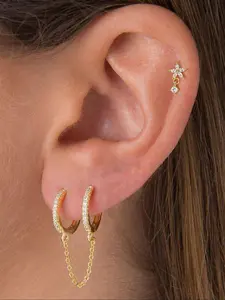 Elegant Flower Design Earrings Set with Artificial Zircon Stones, Dangle Earrings for Women, Perfect Jewelry Gift Idea