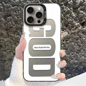 GOD Pattern Fashion TPU Laser Craft Phone Case for iPhone 17 16 15 14 13 12 11 Samsung Galaxy S25 S24 S23 S22 Anti-Drop Protection Shockproof Durable Cover with Screen Protector