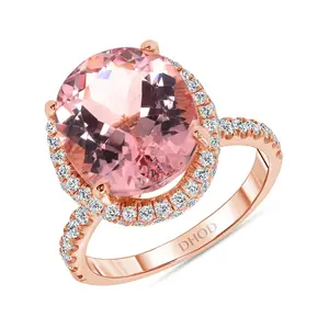 14K Gold Oval Morganite Engagement Ring