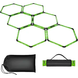Hex Agility Rings Speed Rings with Carrying Bag 6 Set Portable Hexagon Rings, Agility Ladder for Agility Footwork Training