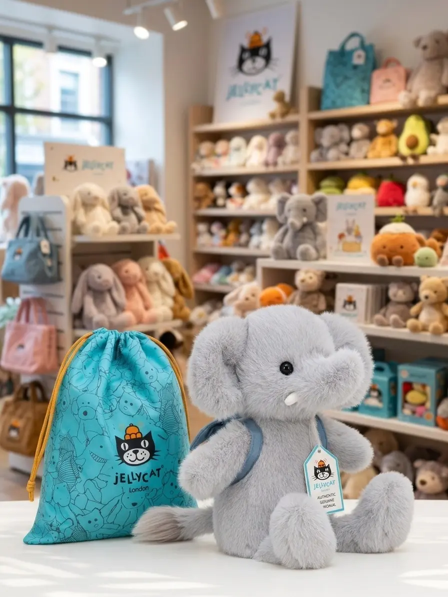 Authentic Jellycat Backpack Elephant Plush | Ships from USA | Includes Official Jellycat Gift Bag | Limited Edition