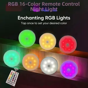 Colorful Night Light Home Essential Magnetic No Drill Easy Installation Multi Scene Superb Ambiance 1000mAh Large Battery Durable Value Packed with Switch Included rgb color-changing light for Christmas Lighting Modes Adjustable